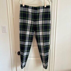 Burberry Navy Tartan Wool Pants 12